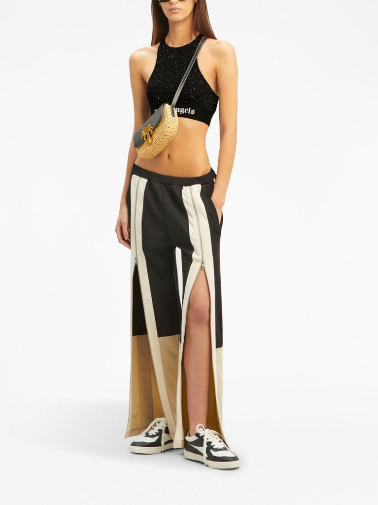 Black Soiree Beaded Lurex Crop Top