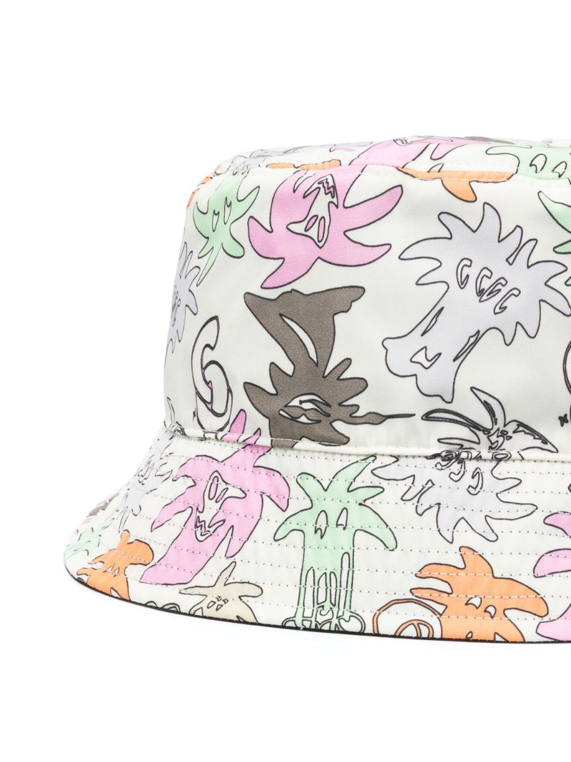 Multicolour Sketchy Print Reversible Bucket Hat
