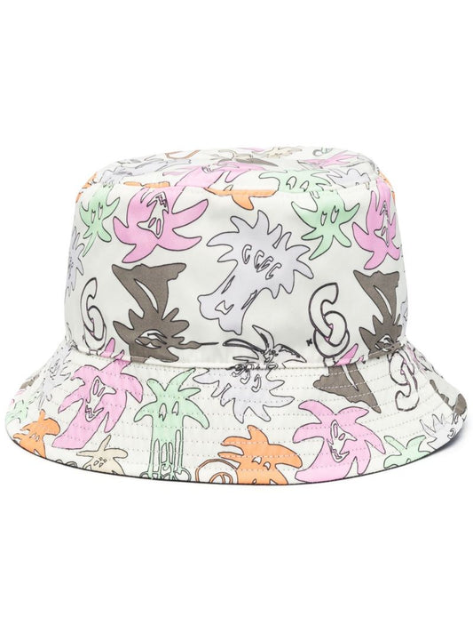 Multicolour Sketchy Print Reversible Bucket Hat