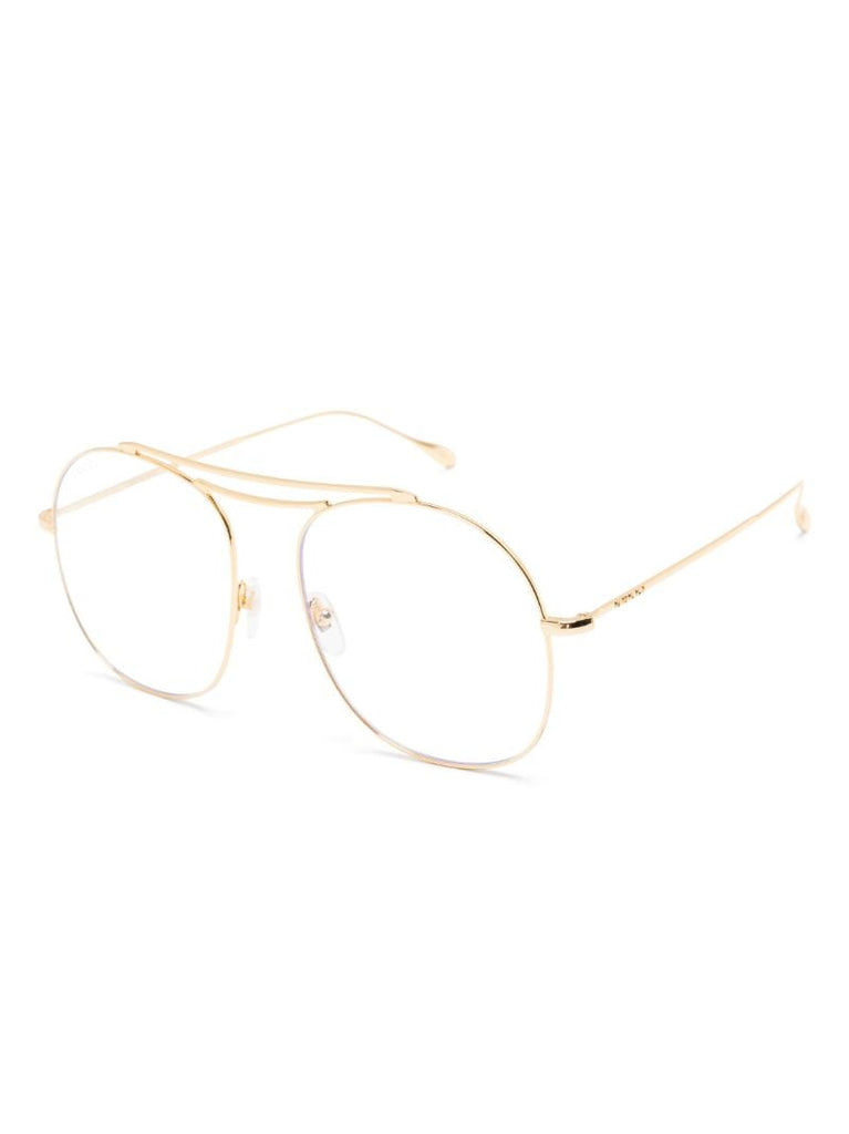 Gold-tone Runway Round Optical Glasses