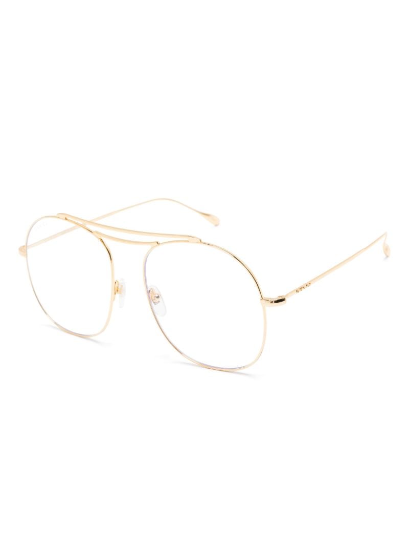 Gold-tone Runway Round Optical Glasses