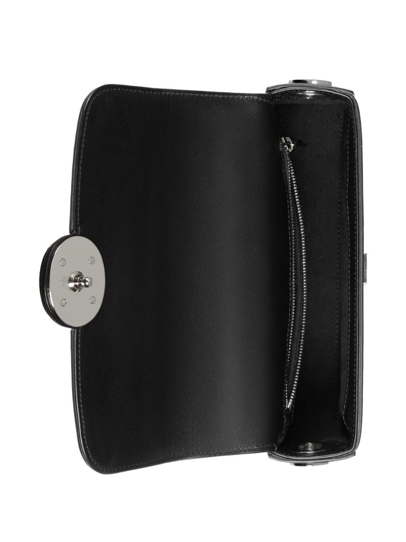 Black Petite Gg Mini Leather Top Handle Bag