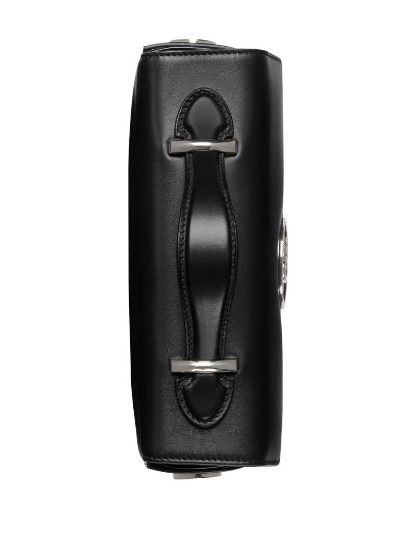 Black Petite Gg Mini Leather Top Handle Bag