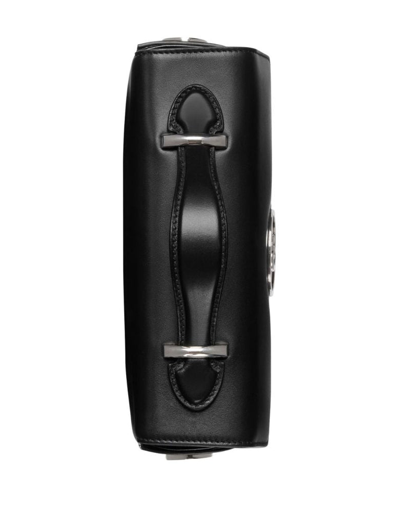 Black Petite Gg Mini Leather Top Handle Bag