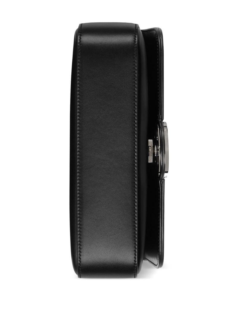 Black Petite Gg Mini Leather Top Handle Bag
