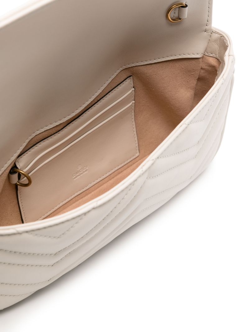 White Gg Marmont Mini Shoulder Bag