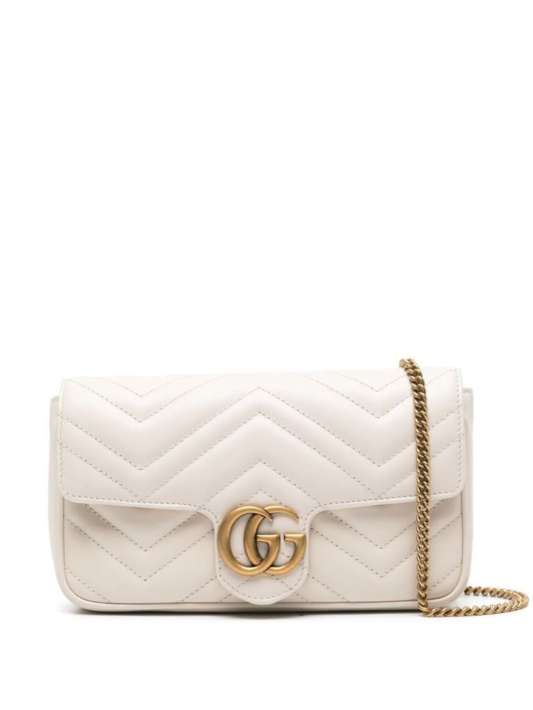 White Gg Marmont Mini Shoulder Bag