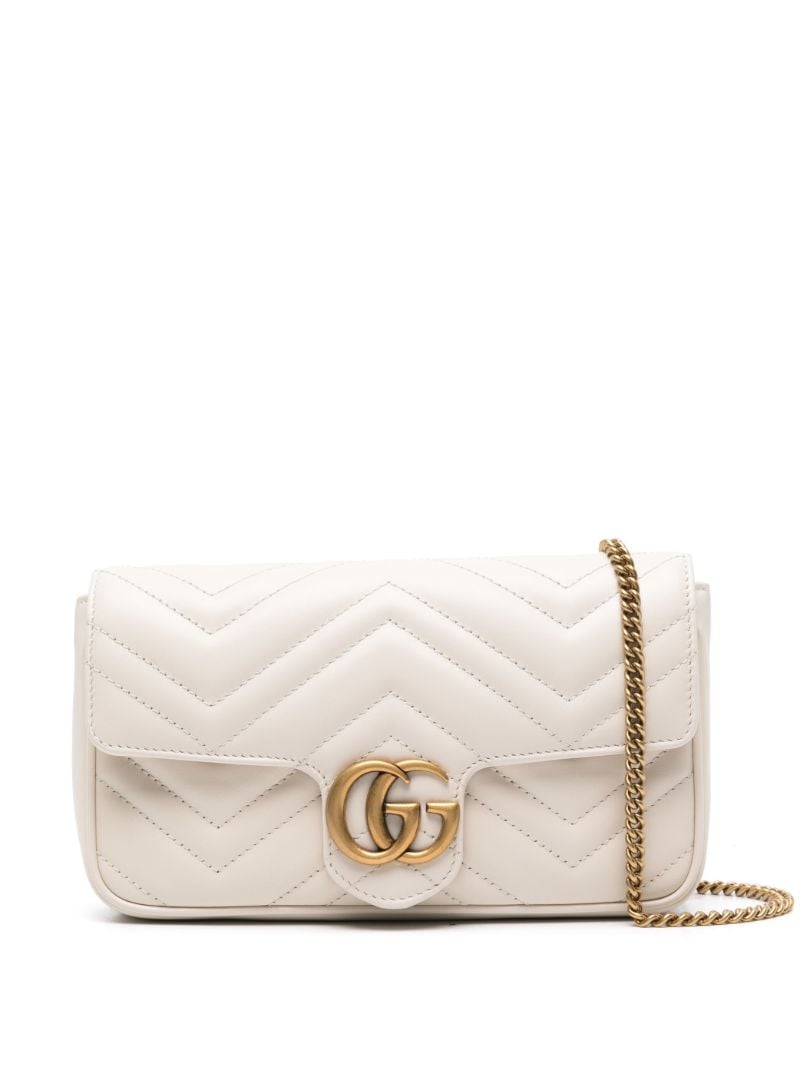 White Gg Marmont Mini Shoulder Bag