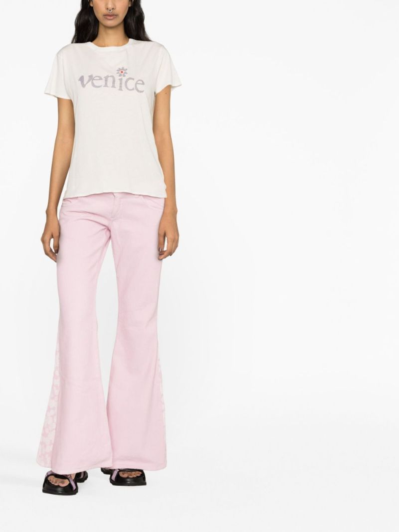 White Venice Print Cotton T-shirt