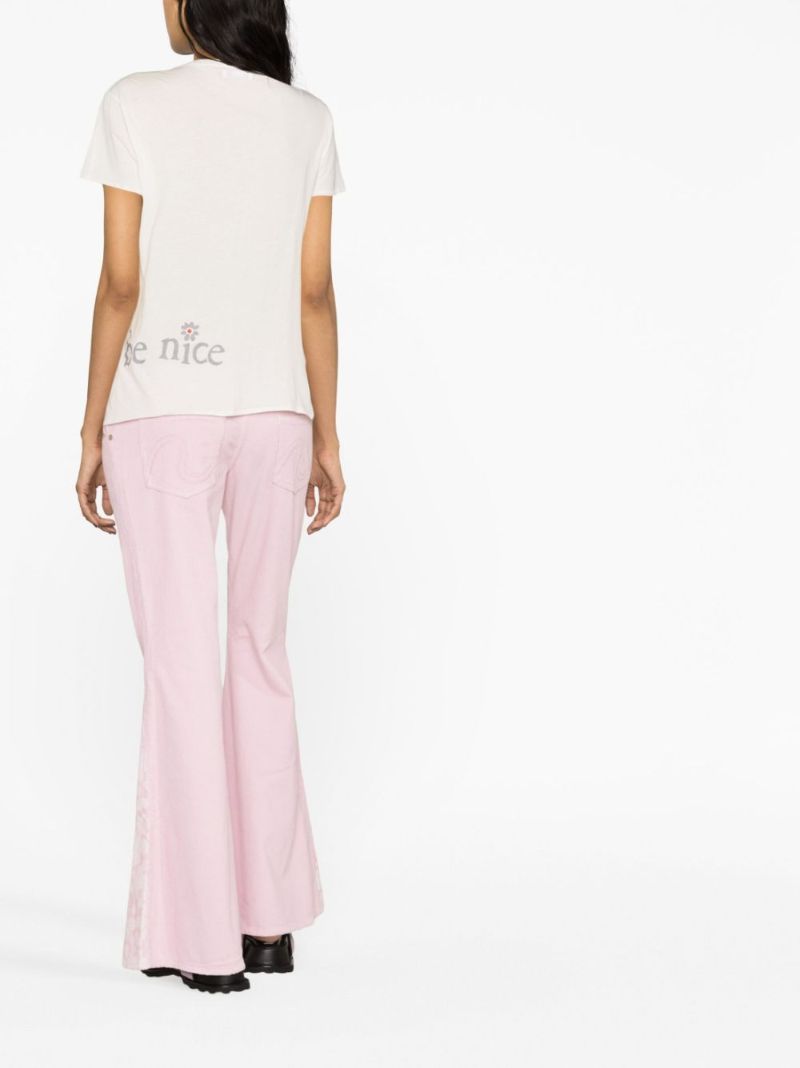 White Venice Print Cotton T-shirt