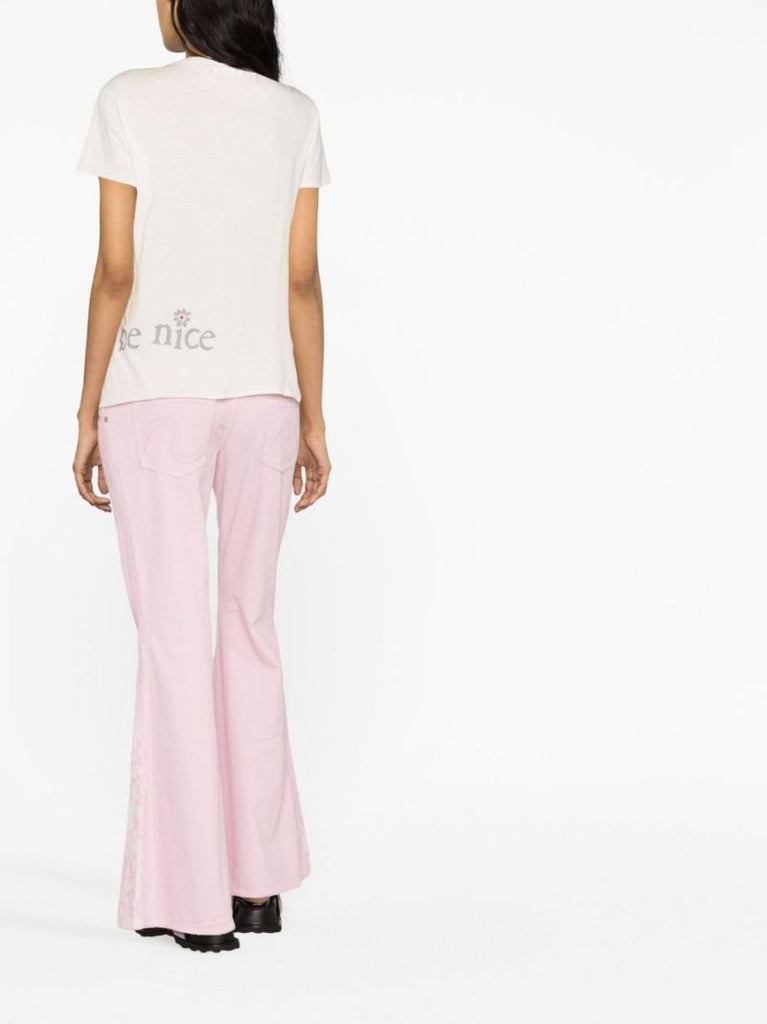 White Venice Print Cotton T-shirt