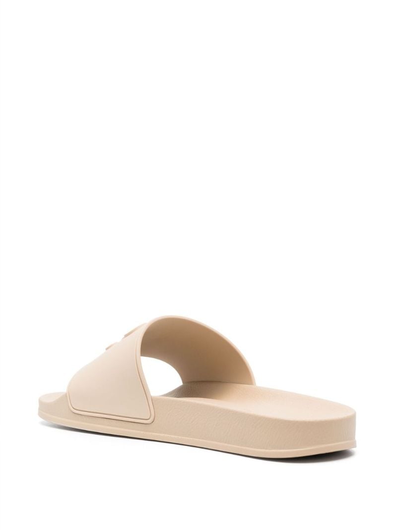Neutral Monogram-embossed Slides