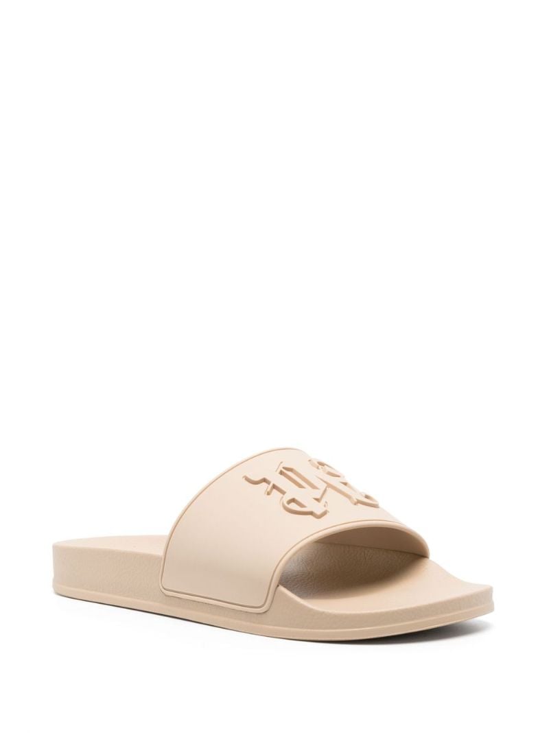 Neutral Monogram-embossed Slides
