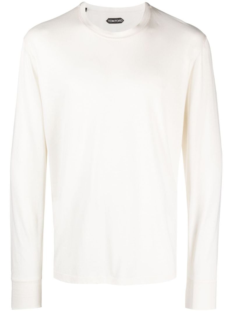 White Long-sleeve Cotton T-shirt