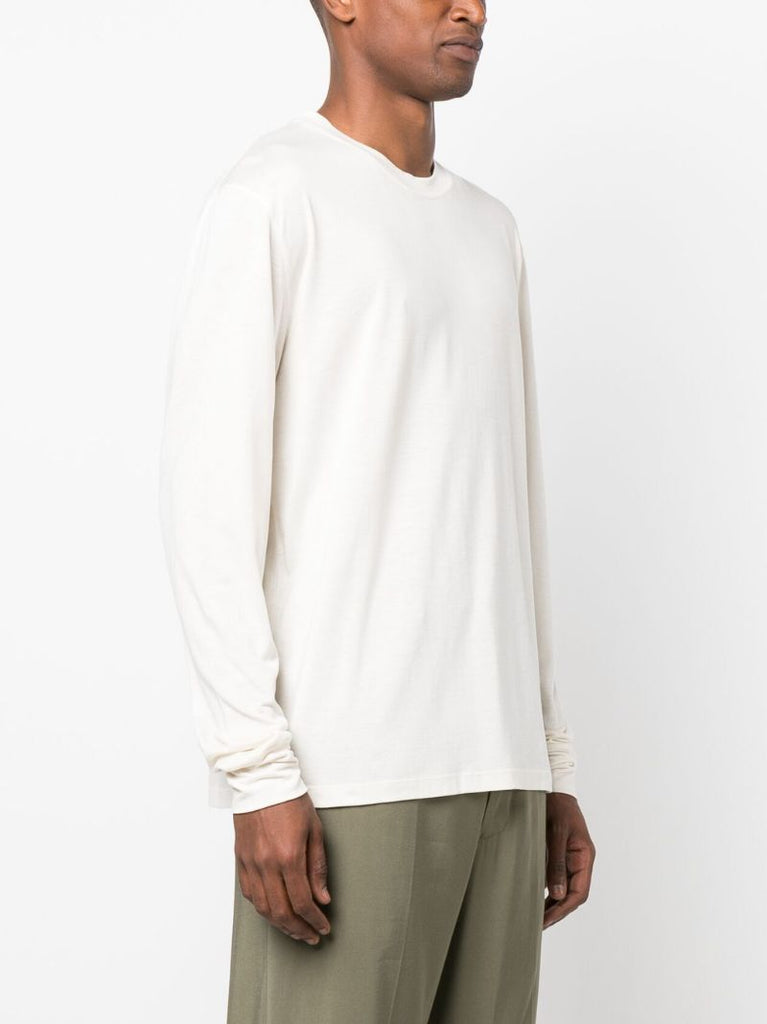 White Long-sleeve Cotton T-shirt