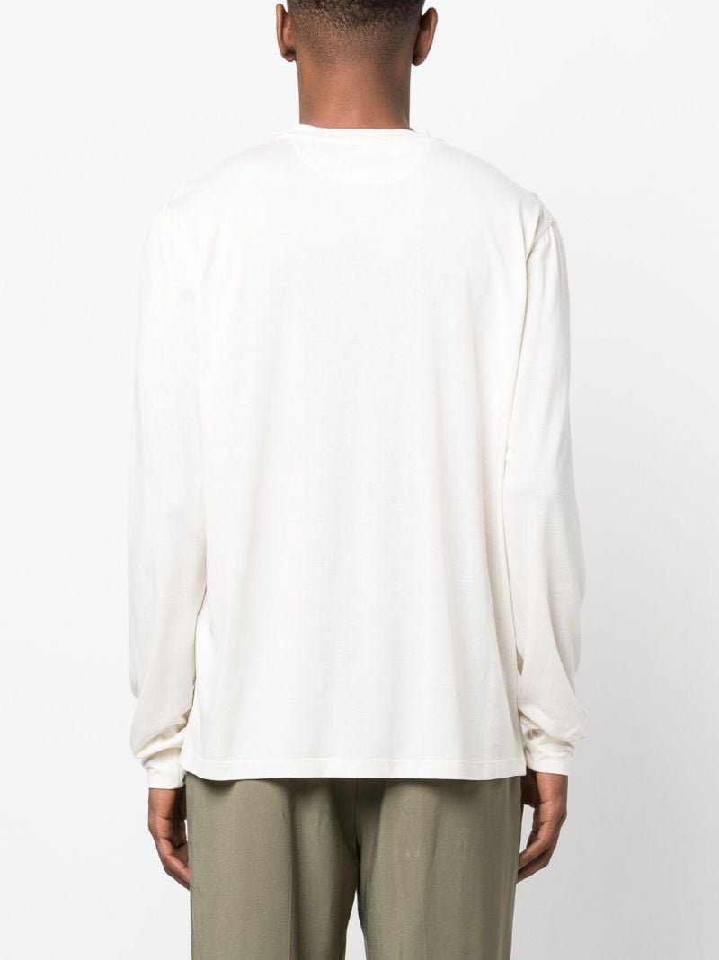 White Long-sleeve Cotton T-shirt