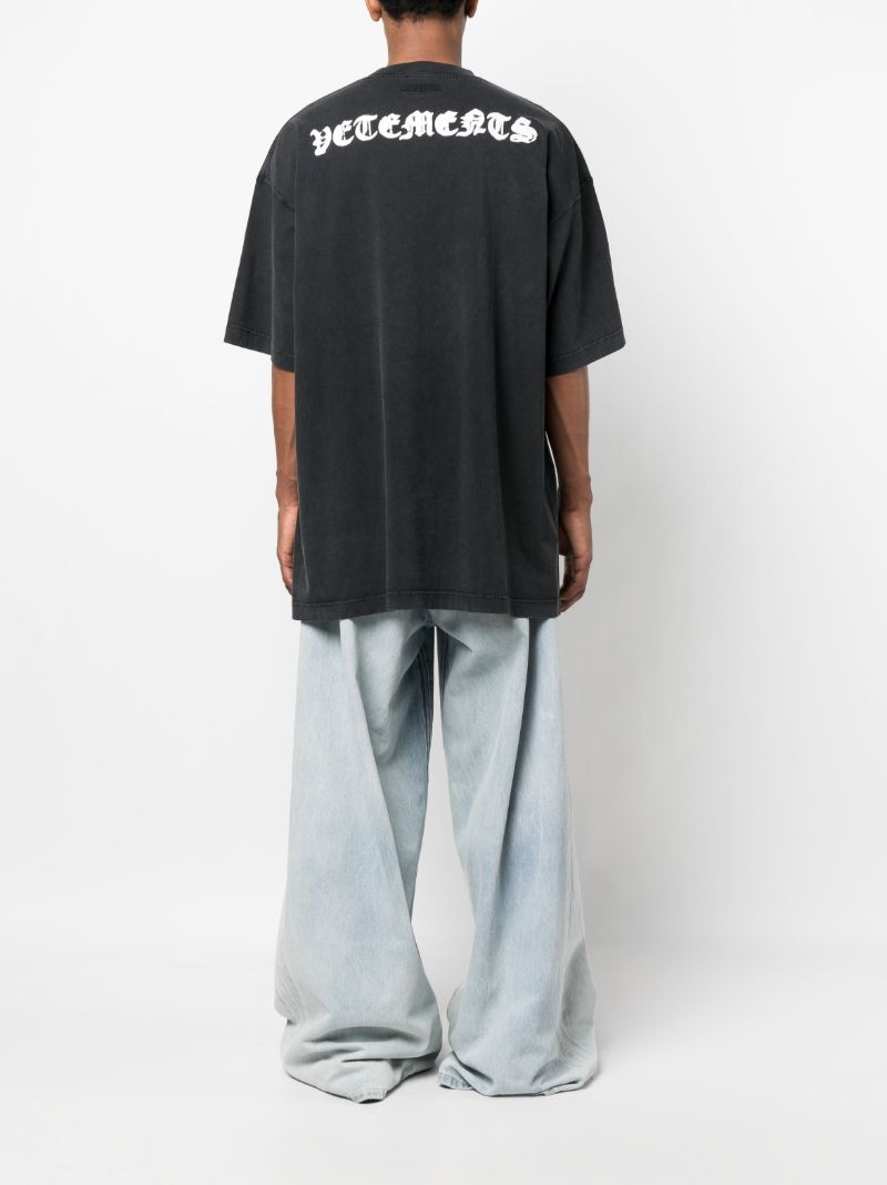 Black Reverse Anarchy Cotton T-shirt