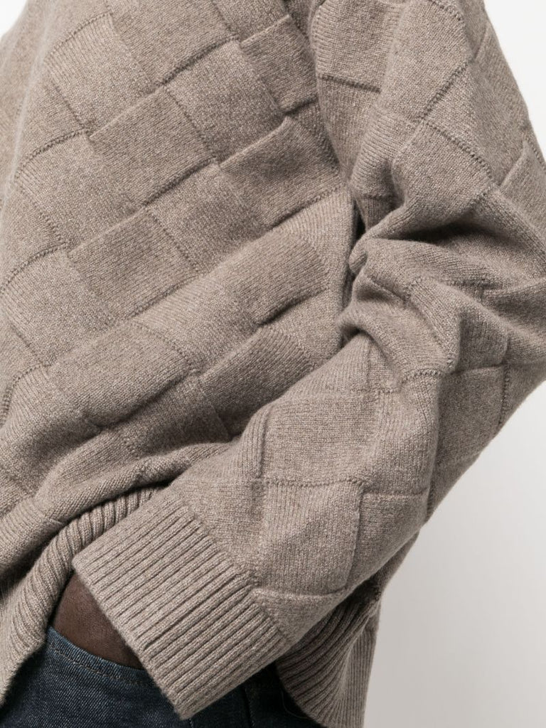 Brown Intrecciato Wool Sweater