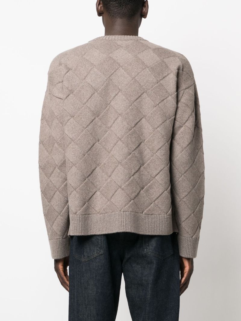 Brown Intrecciato Wool Sweater