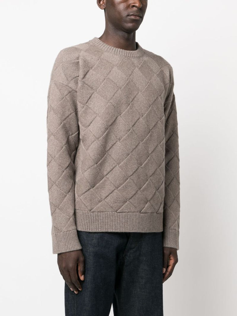 Brown Intrecciato Wool Sweater