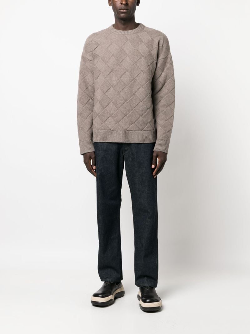 Brown Intrecciato Wool Sweater