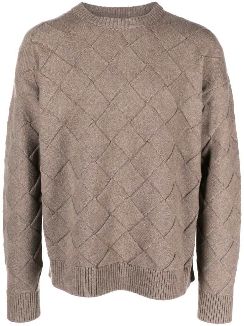Brown Intrecciato Wool Sweater