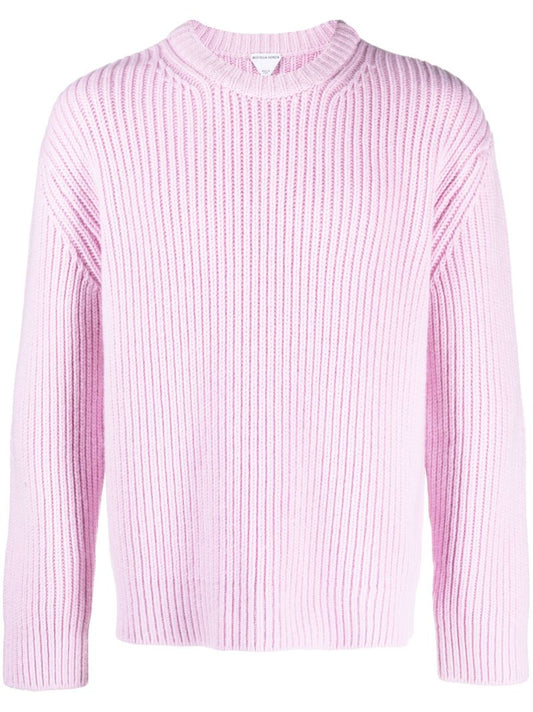 Pink Ribbed-knit Sweater