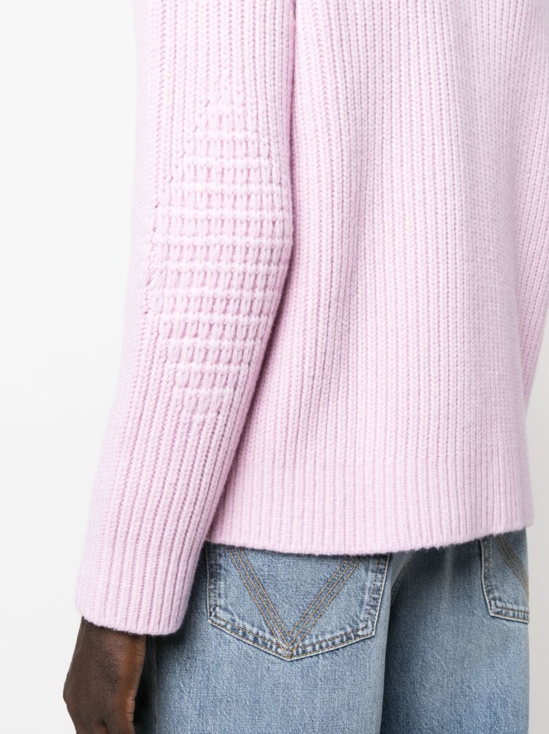 Pink Ribbed-knit Sweater