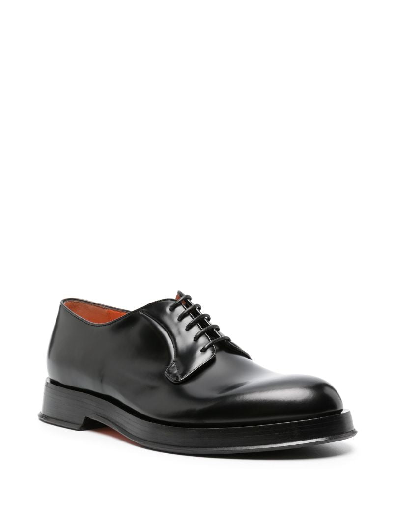 Black Delight Leather Derby Shoes