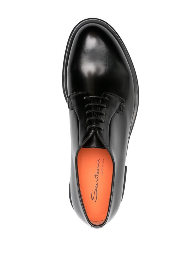Black Delight Leather Derby Shoes
