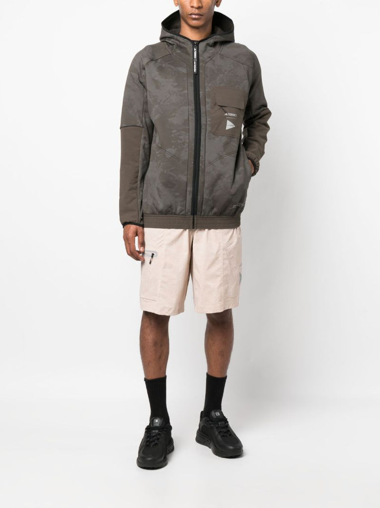X and Wander Brown Hooded Fleece Jacket