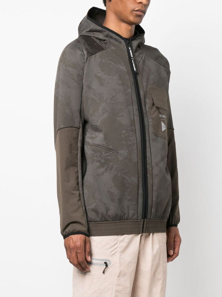 X and Wander Brown Hooded Fleece Jacket