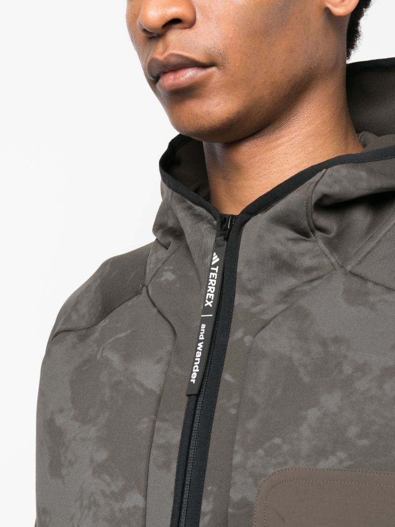 X and Wander Brown Hooded Fleece Jacket