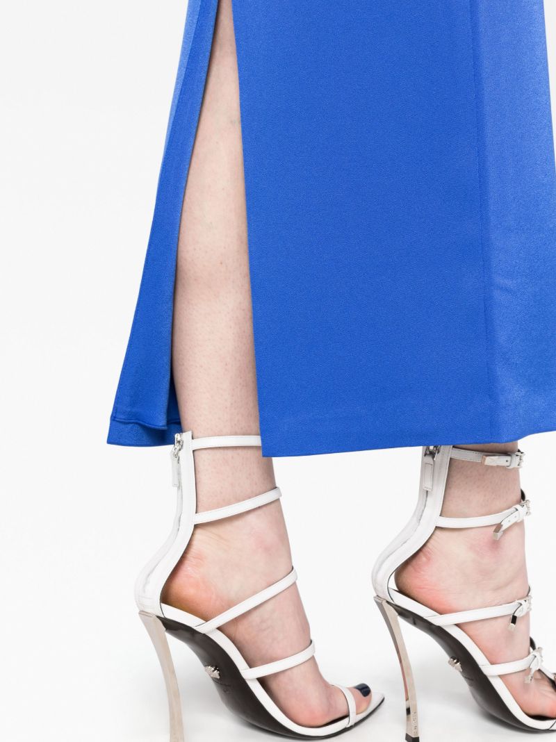 Blue Linden Satin CrÃ_x0083_Âªpe Dress