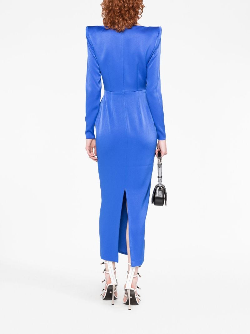 Blue Linden Satin CrÃ_x0083_Âªpe Dress