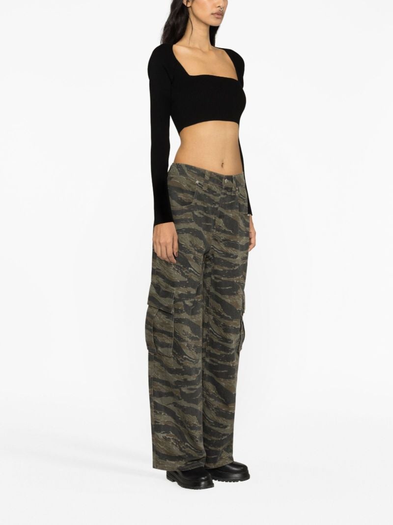 Green Camouflage-print Cargo Jeans