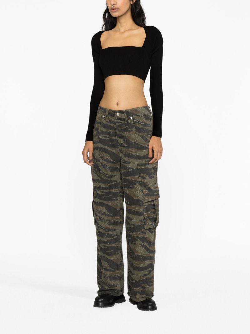 Green Camouflage-print Cargo Jeans