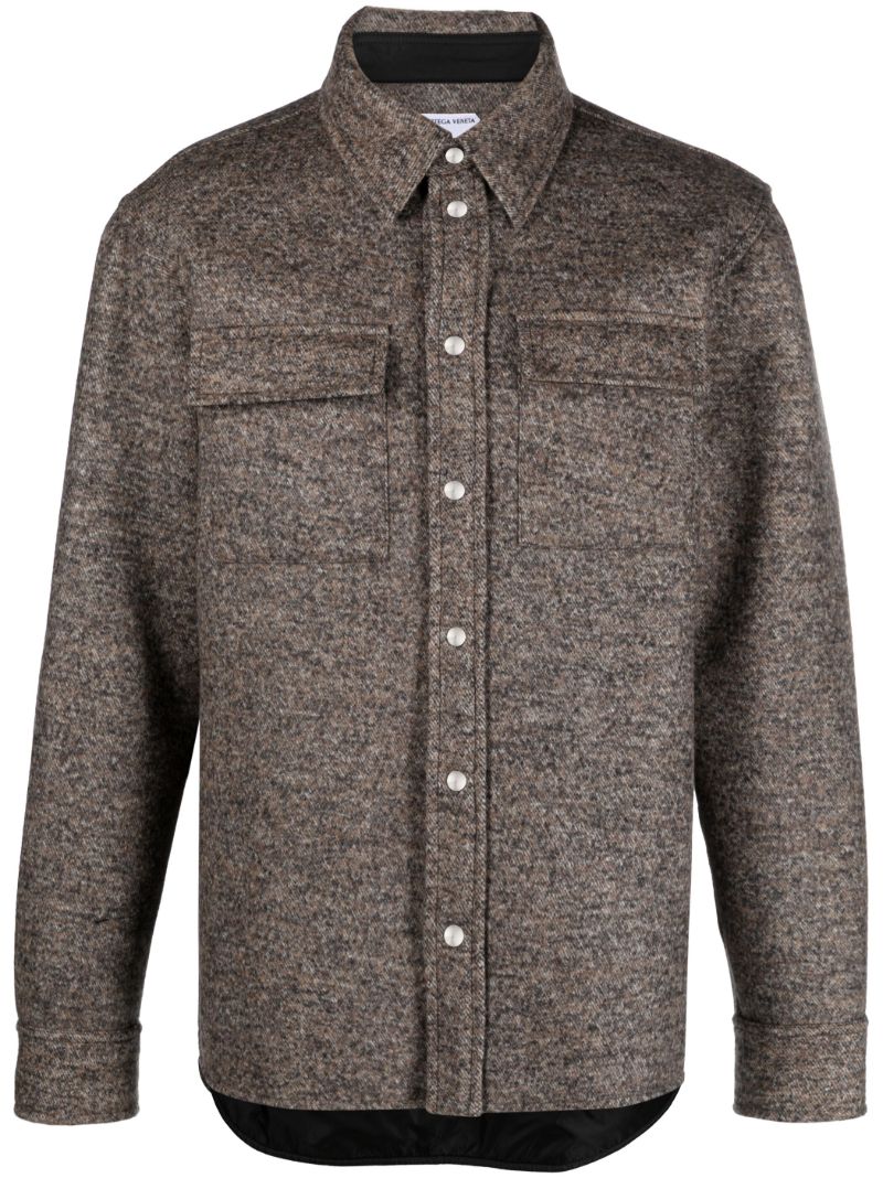 Brown Felted Wool-blend Shirt