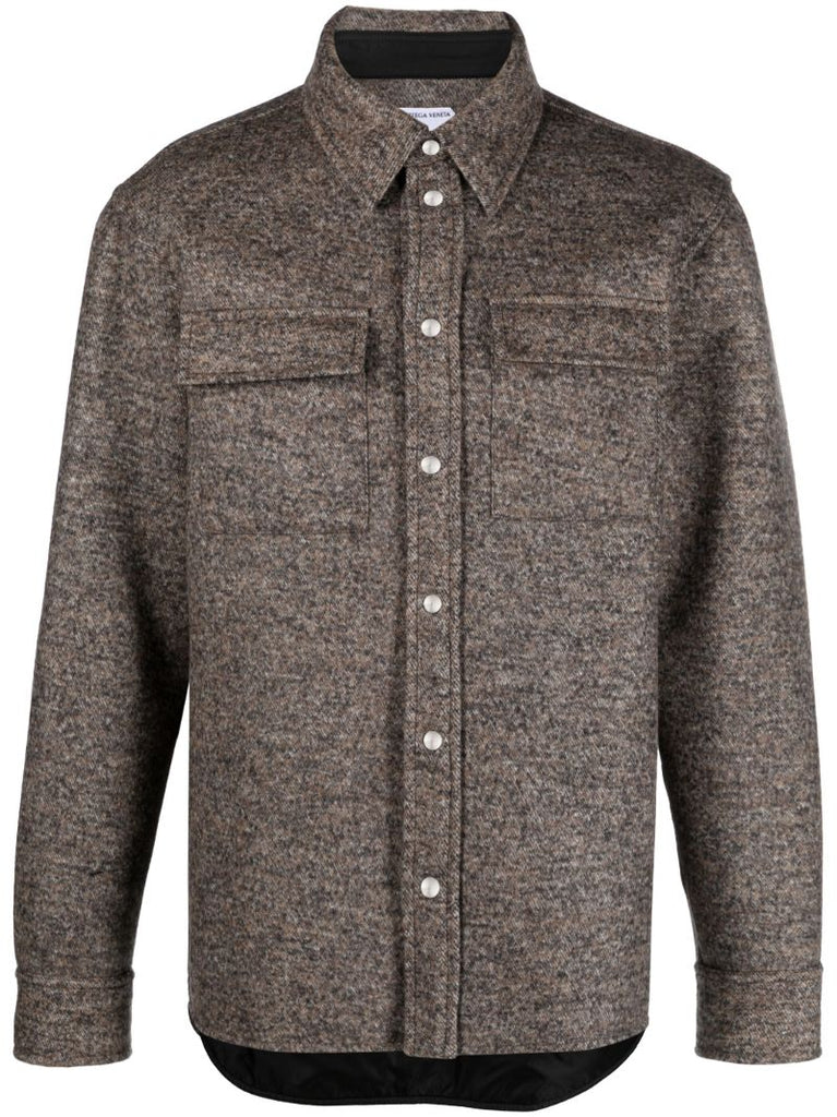 Brown Felted Wool-blend Shirt