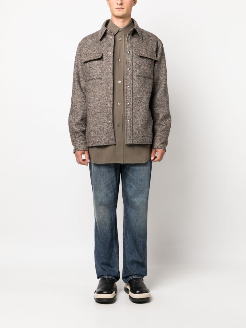 Brown Felted Wool-blend Shirt