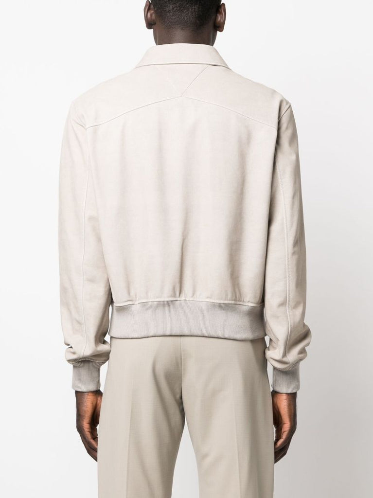 Neutral Chino Bomber Jacket