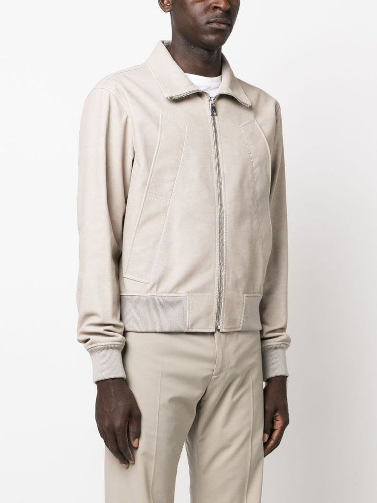 Neutral Chino Bomber Jacket