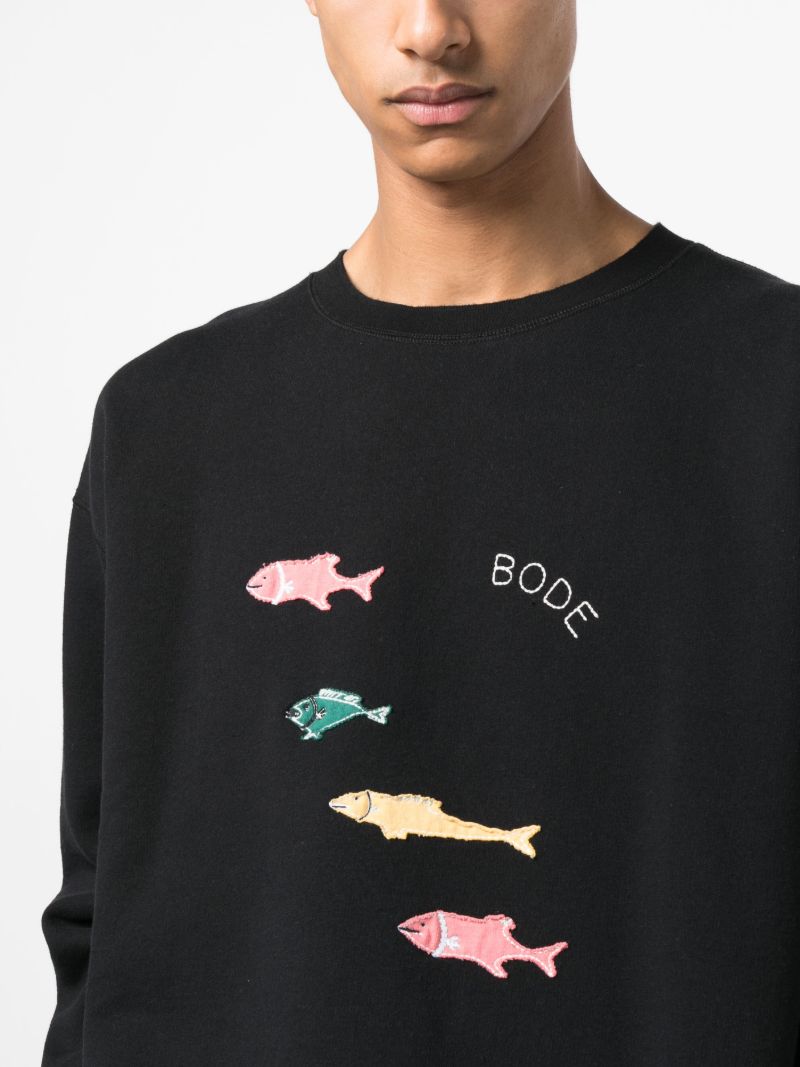 Black Fish Cotton Sweatshirt