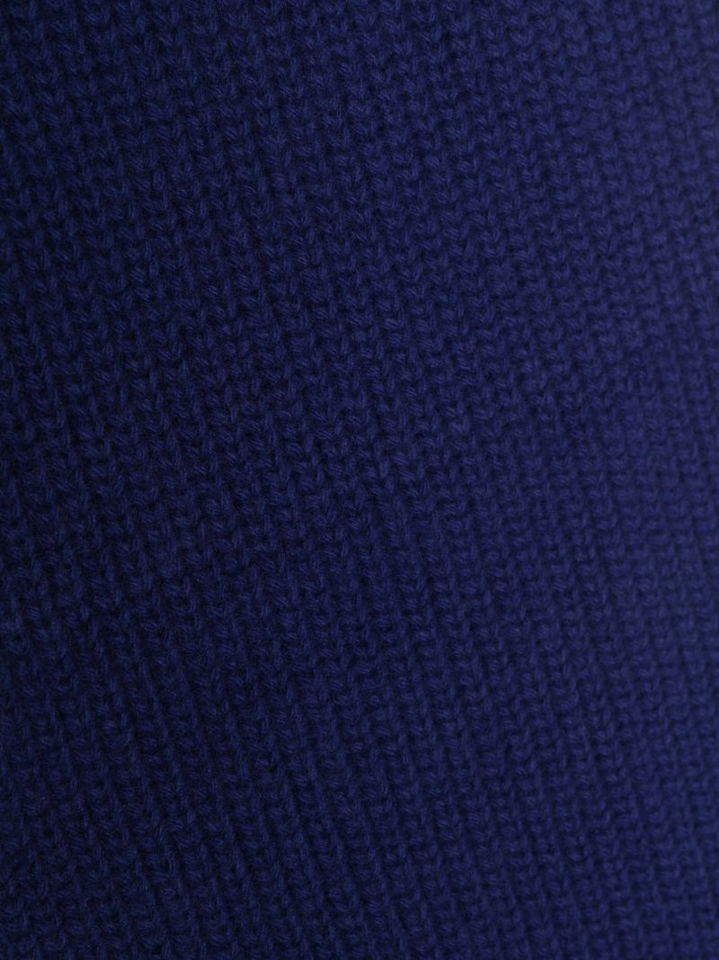 Blue Ribbed Virgin-wool Scarf