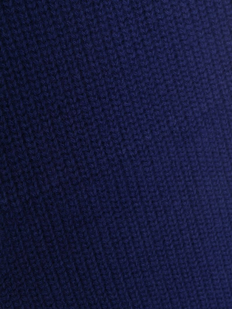 Blue Ribbed Virgin-wool Scarf