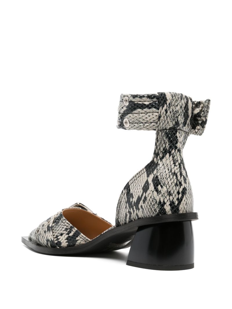 Neutral Snakeskin-print Faux-leather Sandals