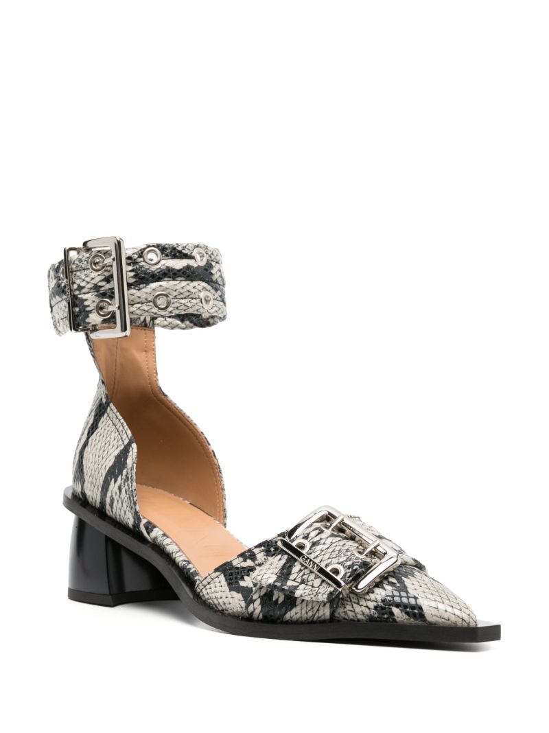 Neutral Snakeskin-print Faux-leather Sandals