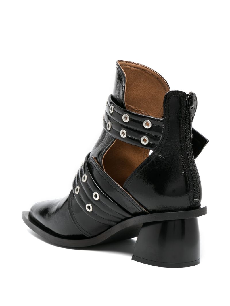 Black 50 Buckled Ankle Boots