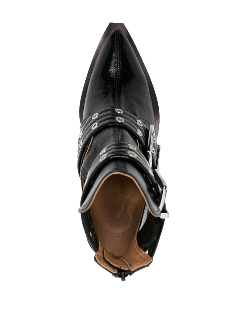 Black 50 Buckled Ankle Boots