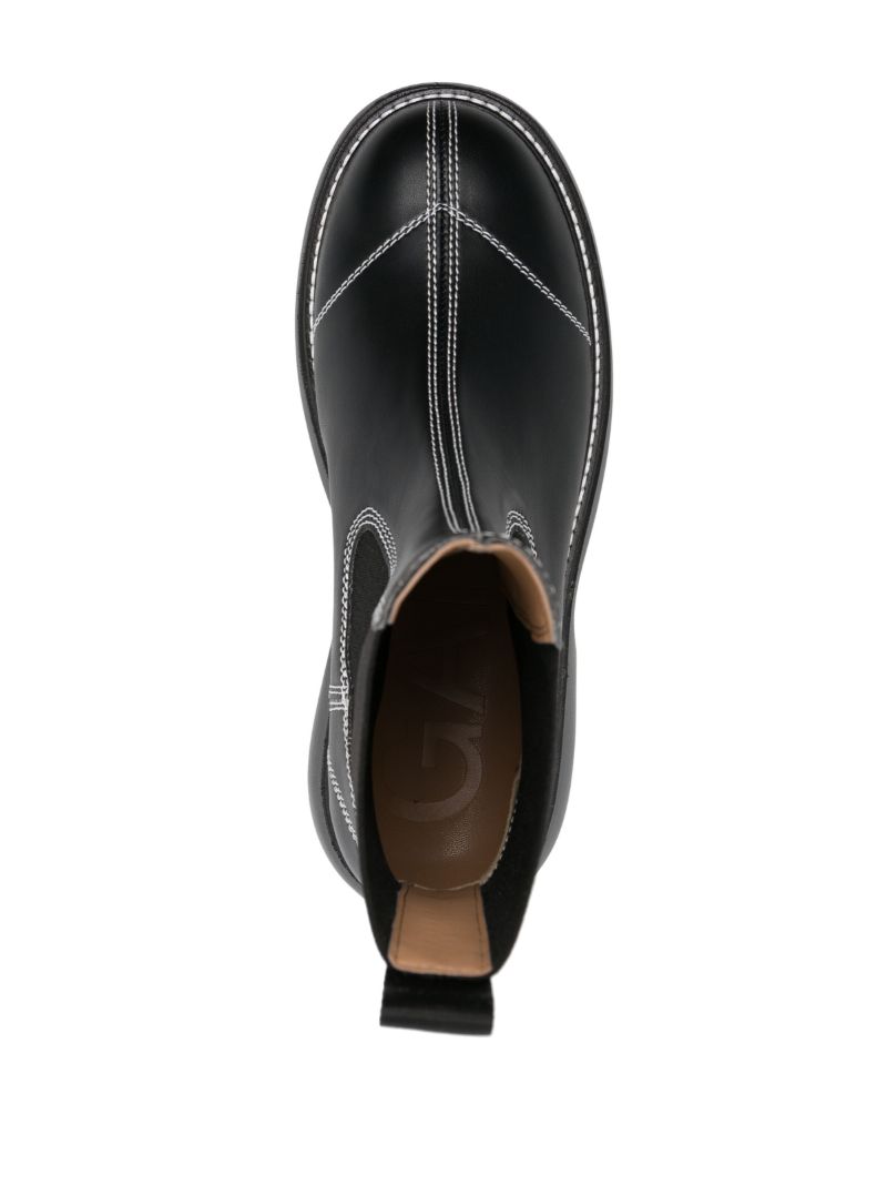 Black Faux-leather Chelsea Boots